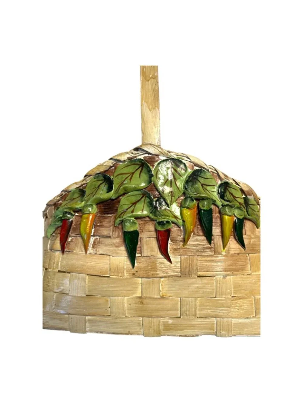 Vintage Wicker Gallery Chili Pepper Baskets Ceramic Accents Set of 2 CBK